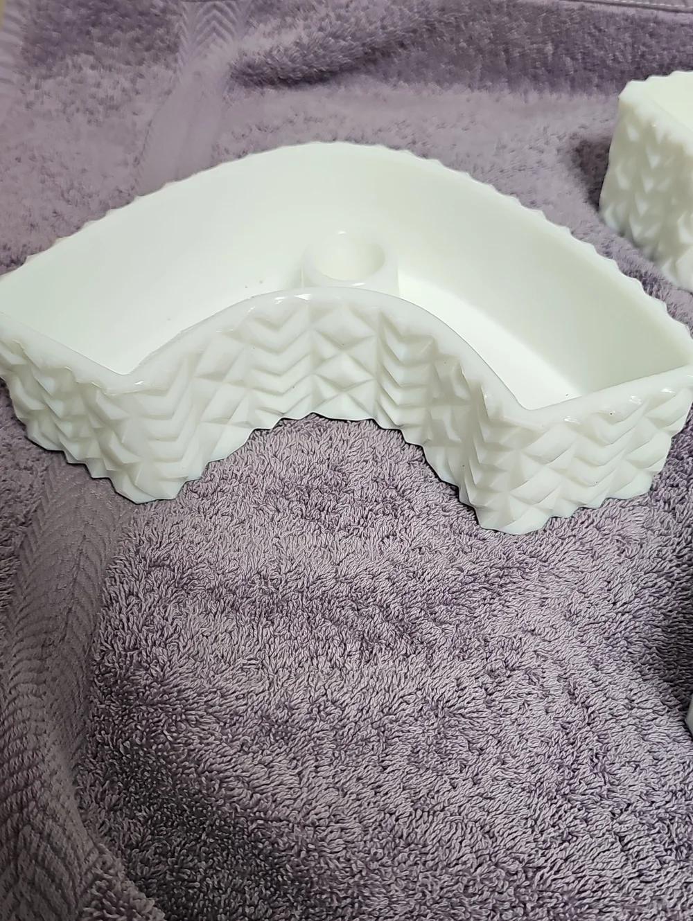 Vintage Westmoreland Curved Candle/Server Milk Glass Home Accents